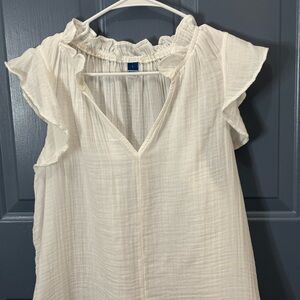 Old Navy Ivory Ruffle Sleeve Top